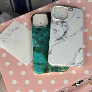 Marble and Green Phone Case Set, 12 Pro Max